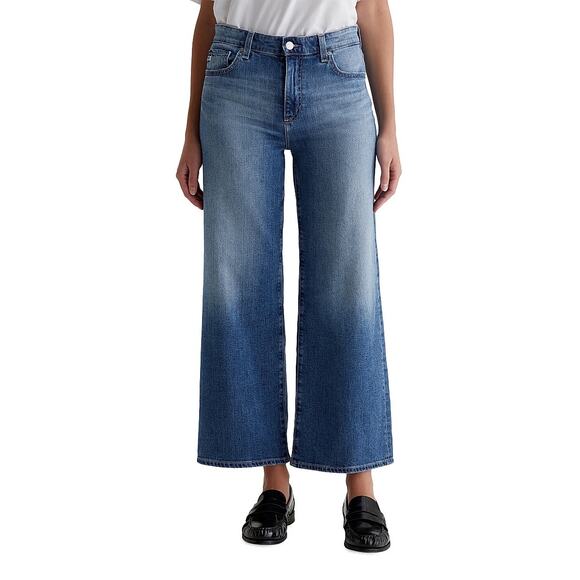 NWT AG Adriano Goldschmied Saige High Rise Wide Leg Crop Jeans Womens Size 32 - Picture 1 of 16